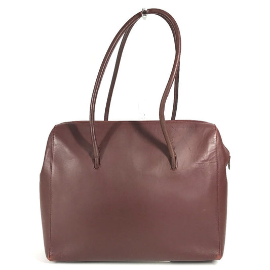 CARTIER Marcello Logo Bag Tote Bag Business Bag Big Bag Boston Bag Shoulder Bag Leather Unisex Wine Red