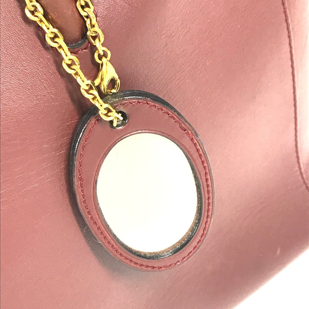 Cartier Marcello Logo Bag Tote Bag Perniagaan Beg Big Bag Boston Beg Banter Beg Kulit Unisex Wain Merah