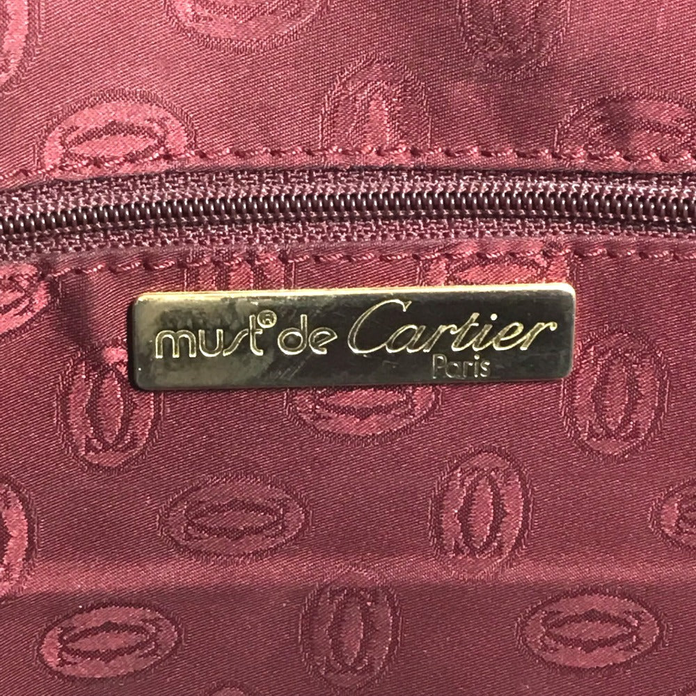 Cartier Marcello Logo Bag Tote Bag Perniagaan Beg Big Bag Boston Beg Banter Beg Kulit Unisex Wain Merah