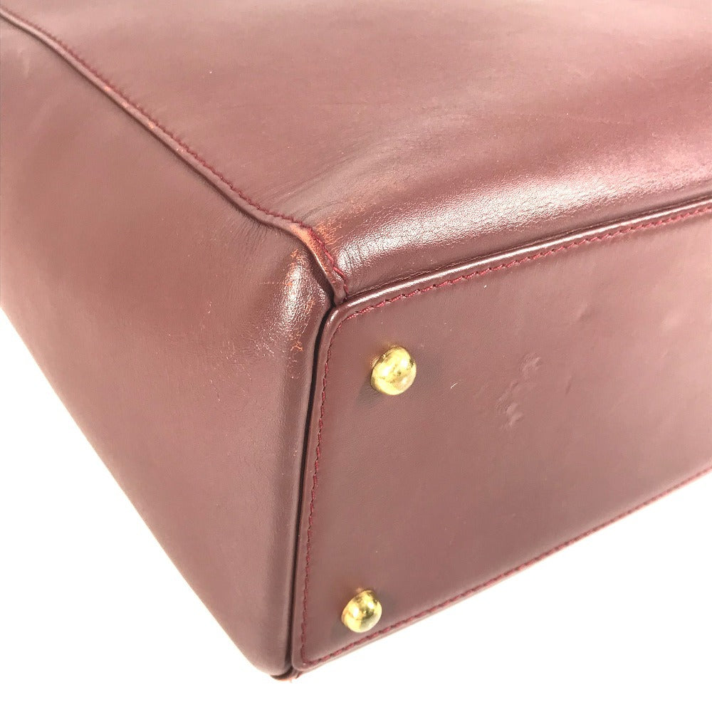 Cartier Marcello Logo Bag Tote Bag Perniagaan Beg Big Bag Boston Beg Banter Beg Kulit Unisex Wain Merah