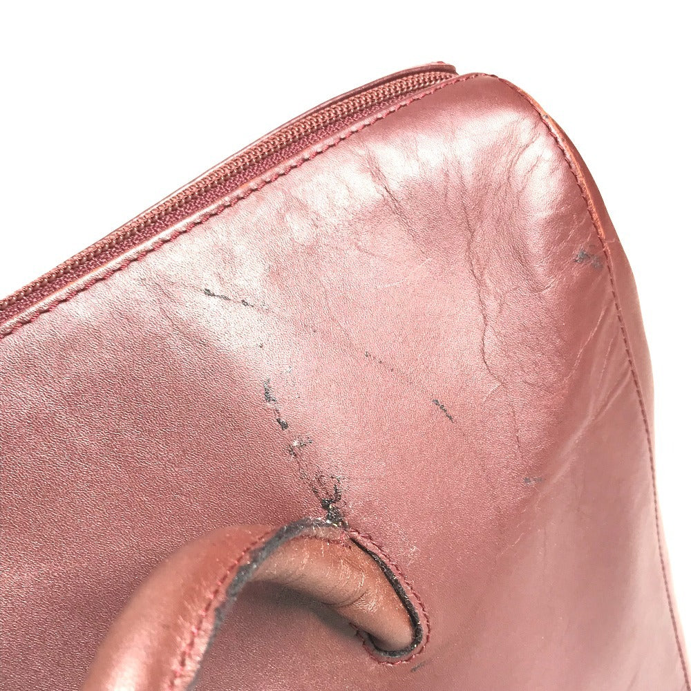 Cartier Marcello Logo Bag Tote Bag Perniagaan Beg Big Bag Boston Beg Banter Beg Kulit Unisex Wain Merah