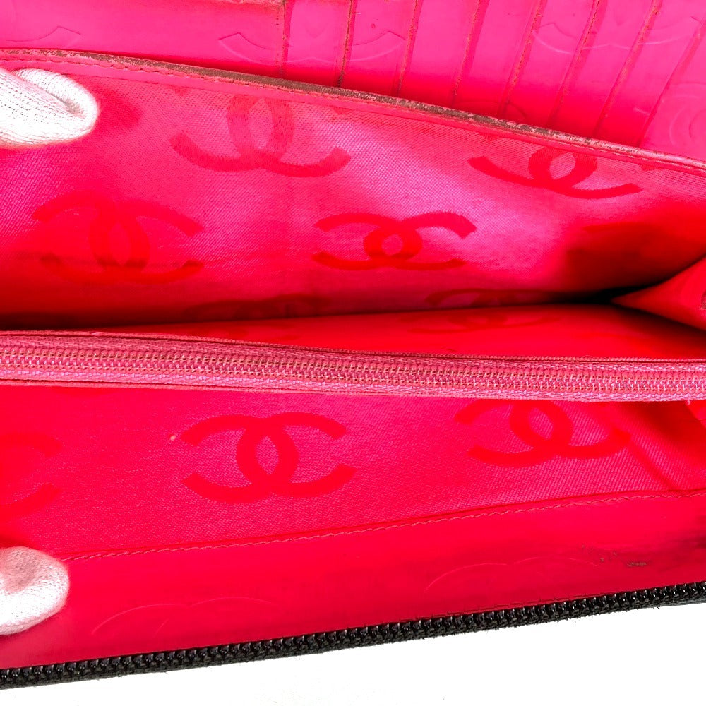 CHANEL A26710 Cambon Line CC 코코 마크 여행용 케이스 로고 장지갑 라운드 지퍼 장지갑 가죽 여성용 블랙