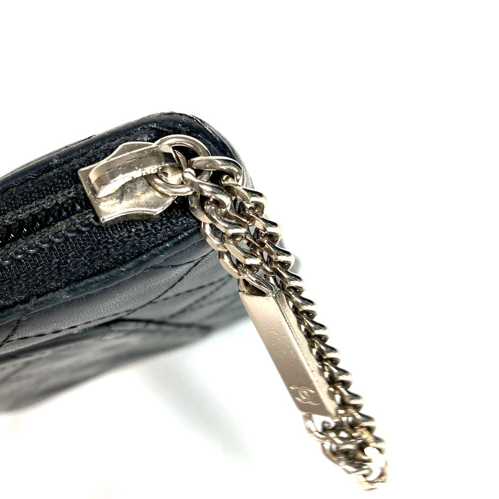 CHANEL A26710 Cambon Line CC 코코 마크 여행용 케이스 로고 장지갑 라운드 지퍼 장지갑 가죽 여성용 블랙