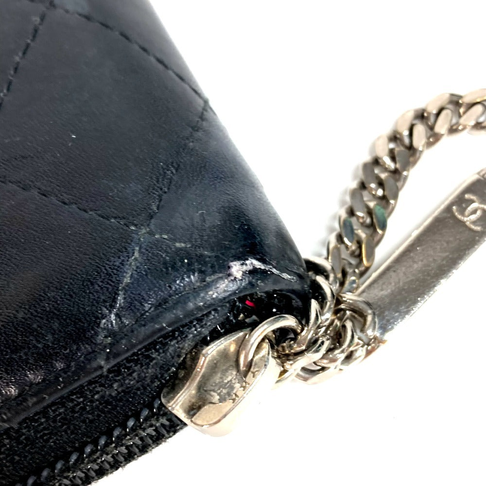 CHANEL A26710 Cambon Line CC 코코 마크 여행용 케이스 로고 장지갑 라운드 지퍼 장지갑 가죽 여성용 블랙