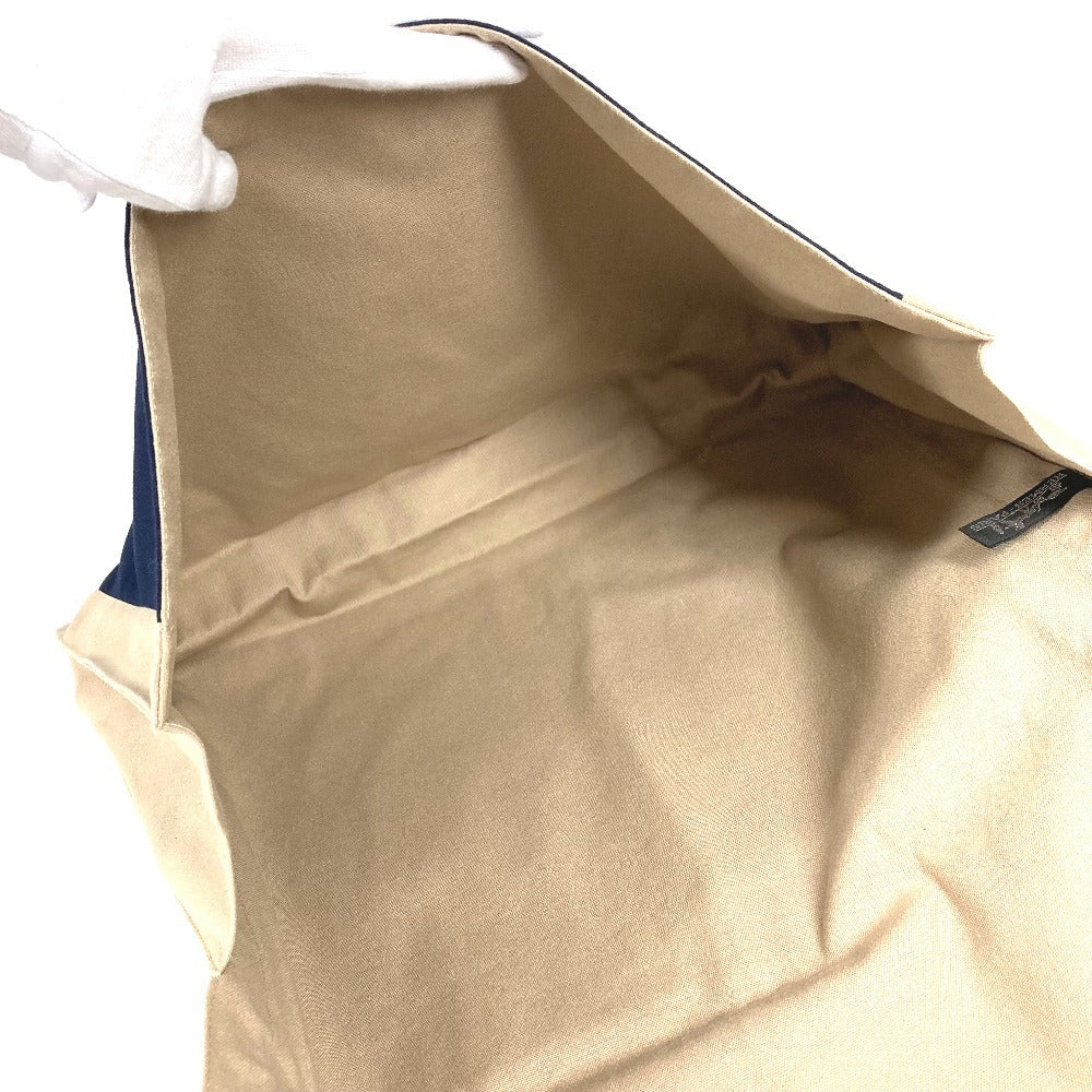 HERMES Tapidocell Big Extra Large Pouch Flap Clutch Bag Cotton Unisex Navy