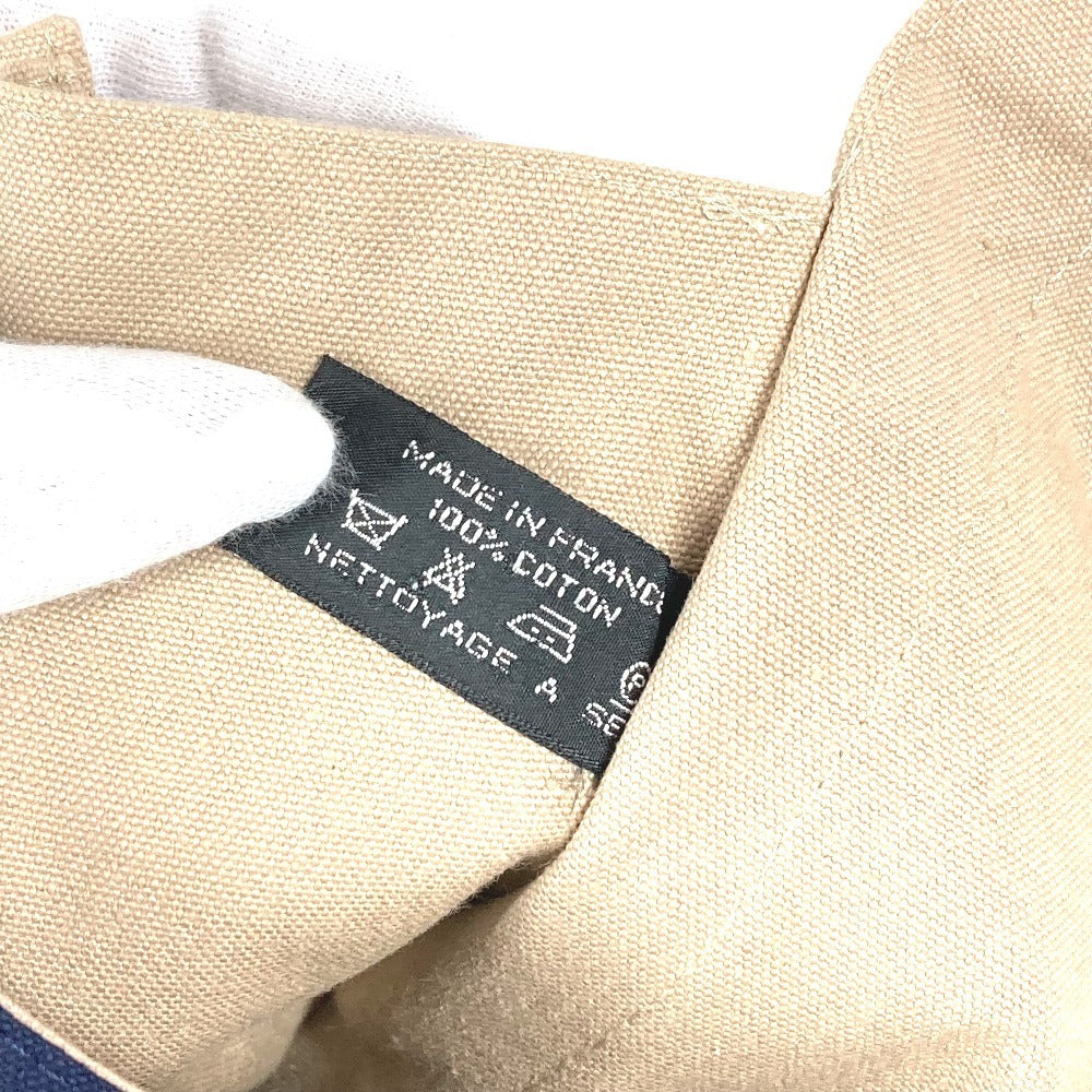 HERMES Tapidocell Big Extra Large Pouch Flap Clutch Bag Cotton Unisex Navy