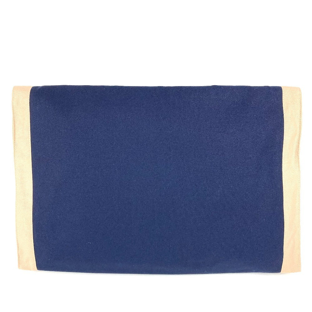 HERMES Tapidocell Big Extra Large Pouch Flap Clutch Bag Cotton Unisex Navy