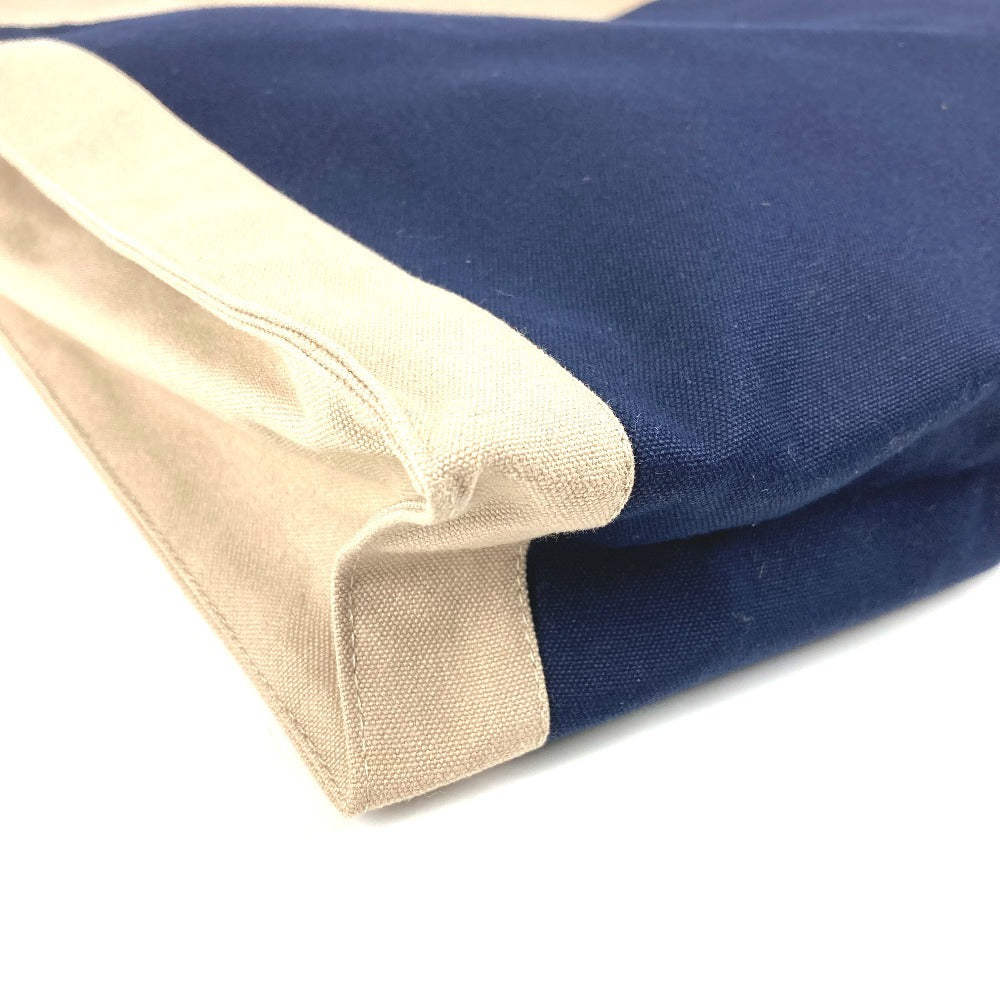 HERMES Tapidocell Big Extra Large Pouch Flap Clutch Bag Cotton Unisex Navy