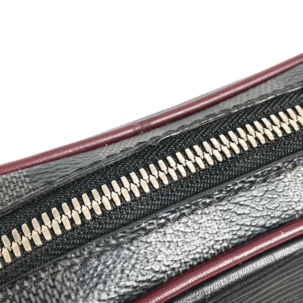 Louis Vuitton M55100 Epi Damier Graphite Danube Slim Bag Crossbody Pochette Bahu Beg Damier Graphite Canvas Navy