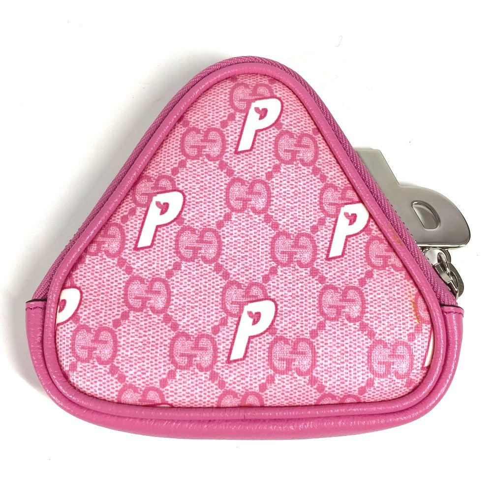 GUCCI 723144 Palace GG Supreme Logo Wallet Coin Purse Round Zipper Coin Case Multi Pouch Pouch GG Supreme Canvas Unisex Pink