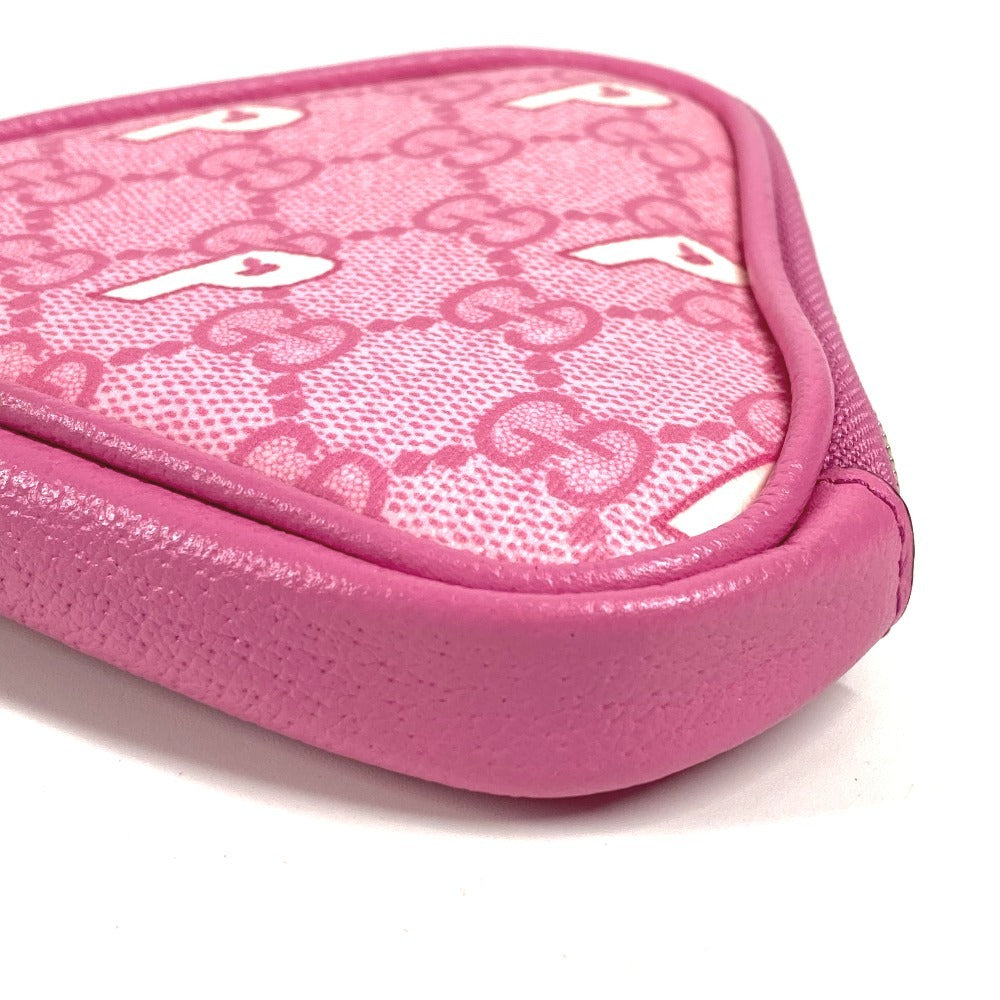 GUCCI 723144 Palace GG Supreme Logo Wallet Coin Purse Round Zipper Coin Case Multi Pouch Pouch GG Supreme Canvas Unisex Pink