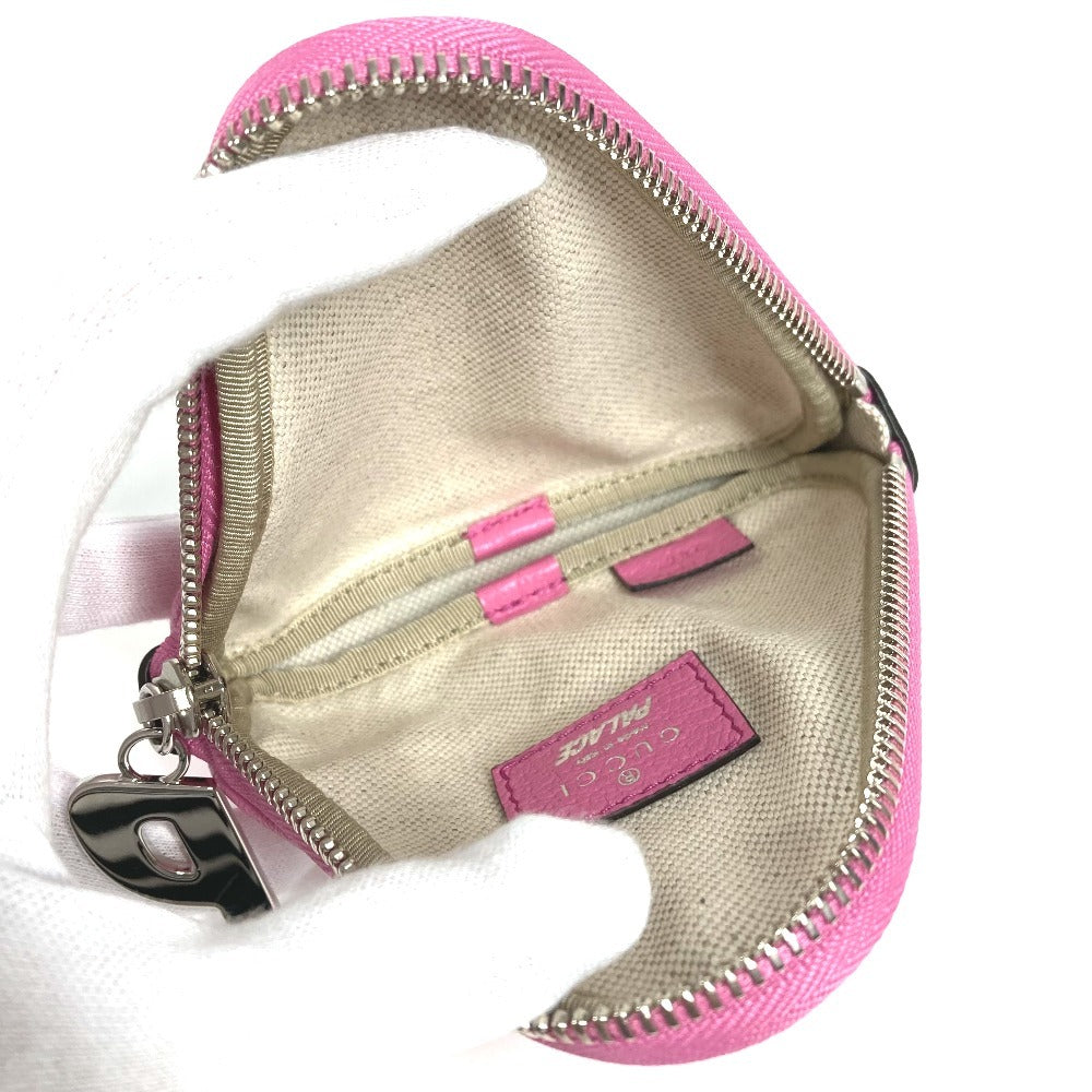 GUCCI 723144 Palace GG Supreme Logo Wallet Coin Purse Round Zipper Coin Case Multi Pouch Pouch GG Supreme Canvas Unisex Pink