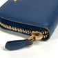 PRADA 1MM268 Saffiano Logo Wallet Coin Purse Round Zipper Coin Case Saffiano Leather Unisex Blue
