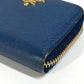 PRADA 1MM268 Saffiano Logo Wallet Coin Purse Round Zipper Coin Case Saffiano Leather Unisex Blue