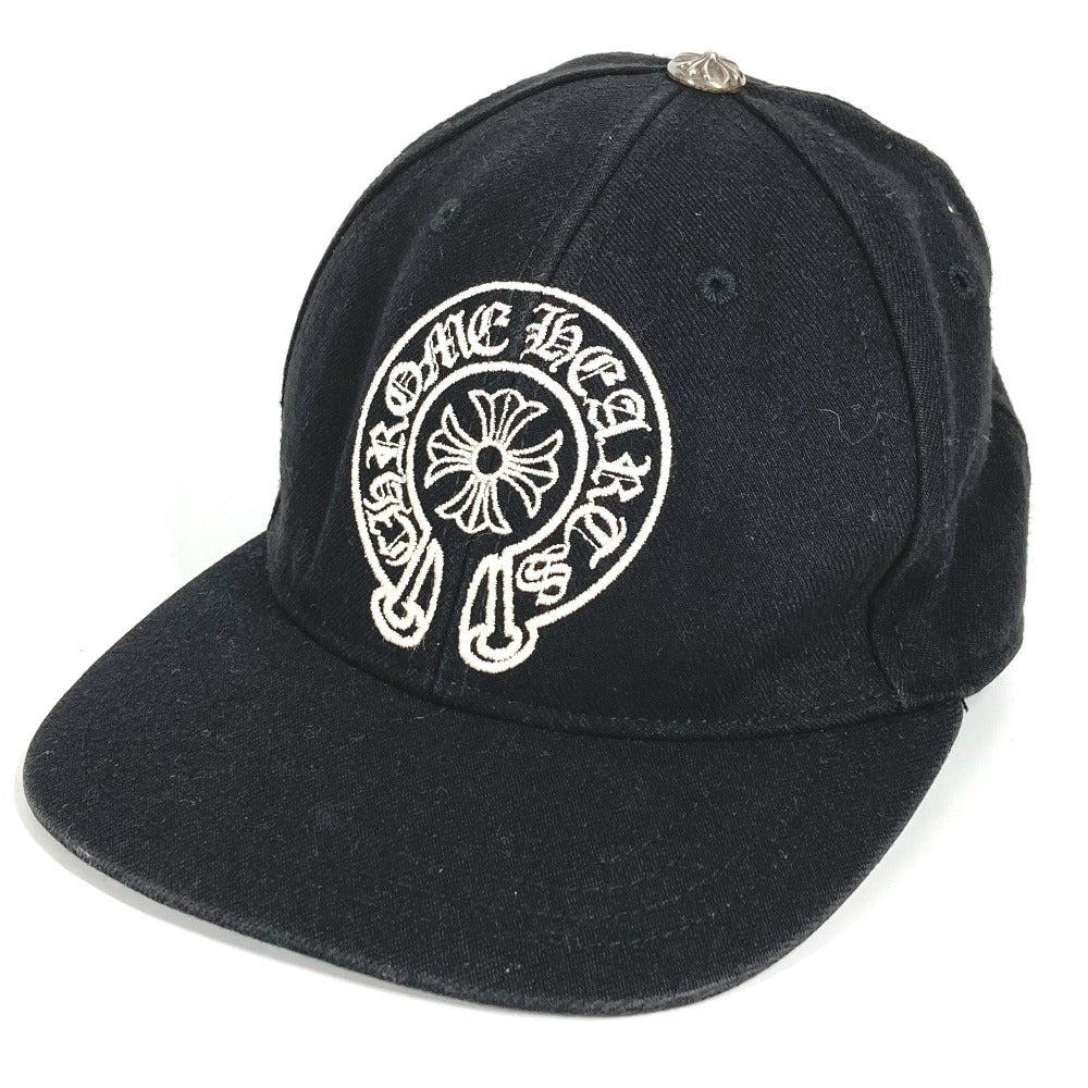 CHROME HEARTS Logo Horseshoe Hat Cap Baseball Cap Cotton Unisex Black