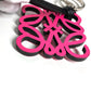 LOEWE Anagram Logo Keychain Bag Charm Charm Charm Leather Unisex Pink