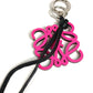LOEWE Anagram Logo Keychain Bag Charm Charm Charm Leather Unisex Pink
