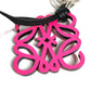 LOEWE Anagram Logo Keychain Bag Charm Charm Charm Leather Unisex Pink