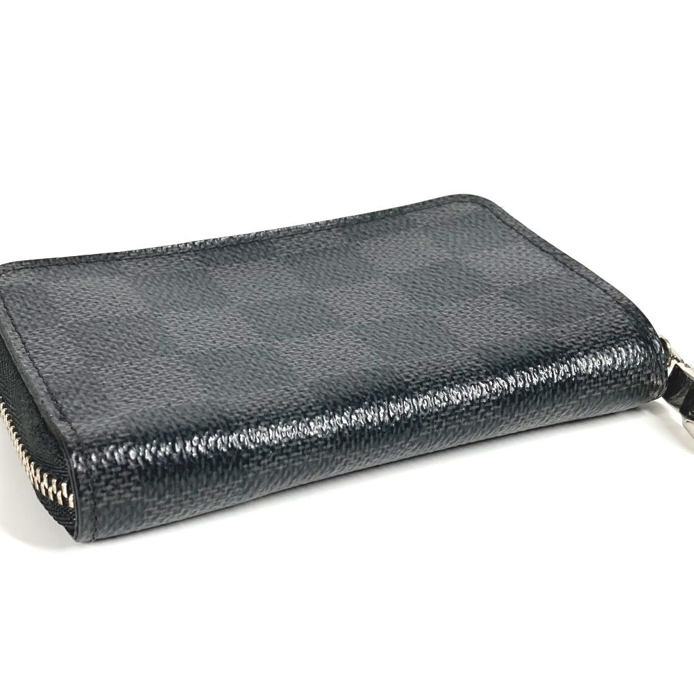 LOUIS VUITTON N63076 Damier Graphite Zippy Coin Purse Wallet Coin Purse Round Zipper Coin Case Damier Graphite Canvas Men's Black
