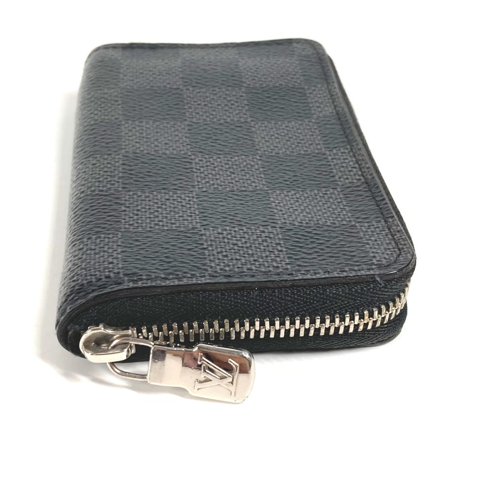 LOUIS VUITTON N63076 Damier Graphite Zippy Coin Purse Wallet Coin Purse Round Zipper Coin Case Damier Graphite Canvas Men's Black
