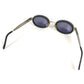 CHANEL 10506 90405 Vintage 31 Rue Cambon Camera Lens Oval Wave Pattern Eyeglasses Eyewear Sunglasses Metal Women's Black