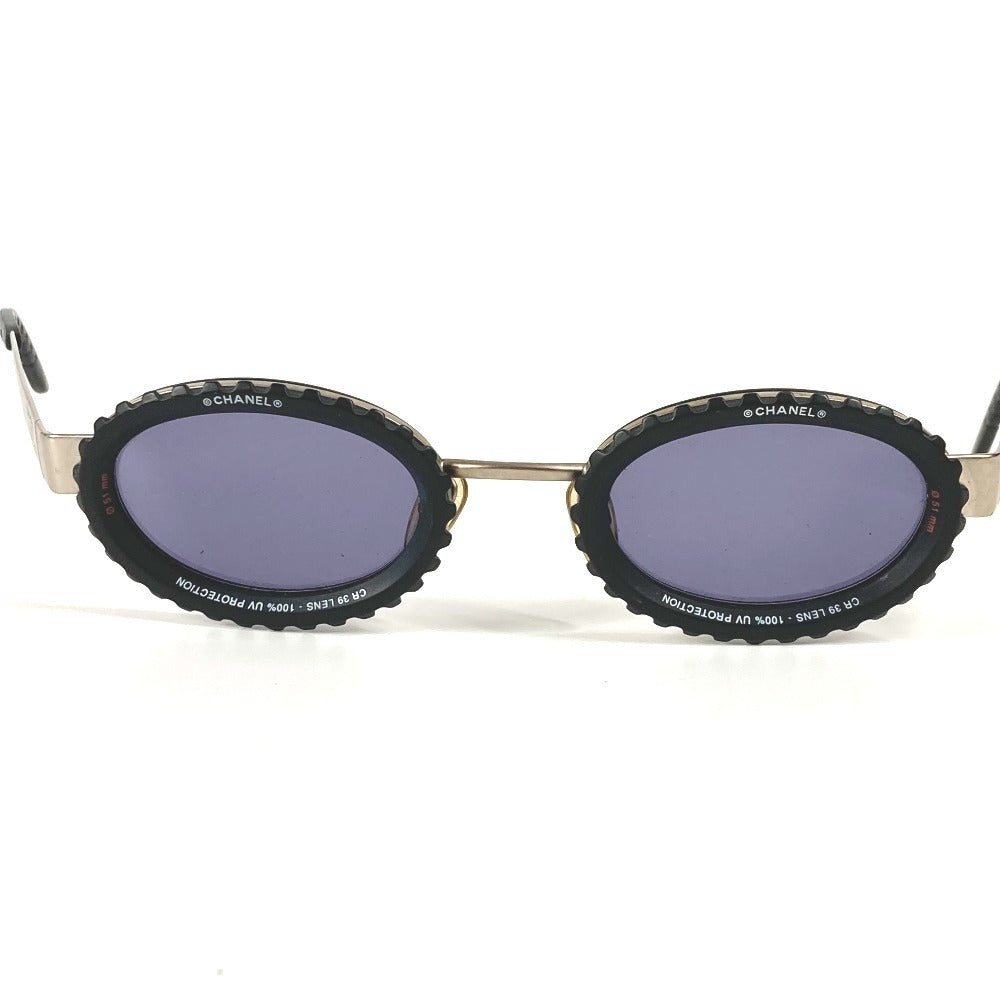 Chanel 10506 90405 Vintage 31 Rue Cambon Camera Lensa Gelas Gelas Gelas Gelas Cermin mata cermin mata hitam logam wanita hitam