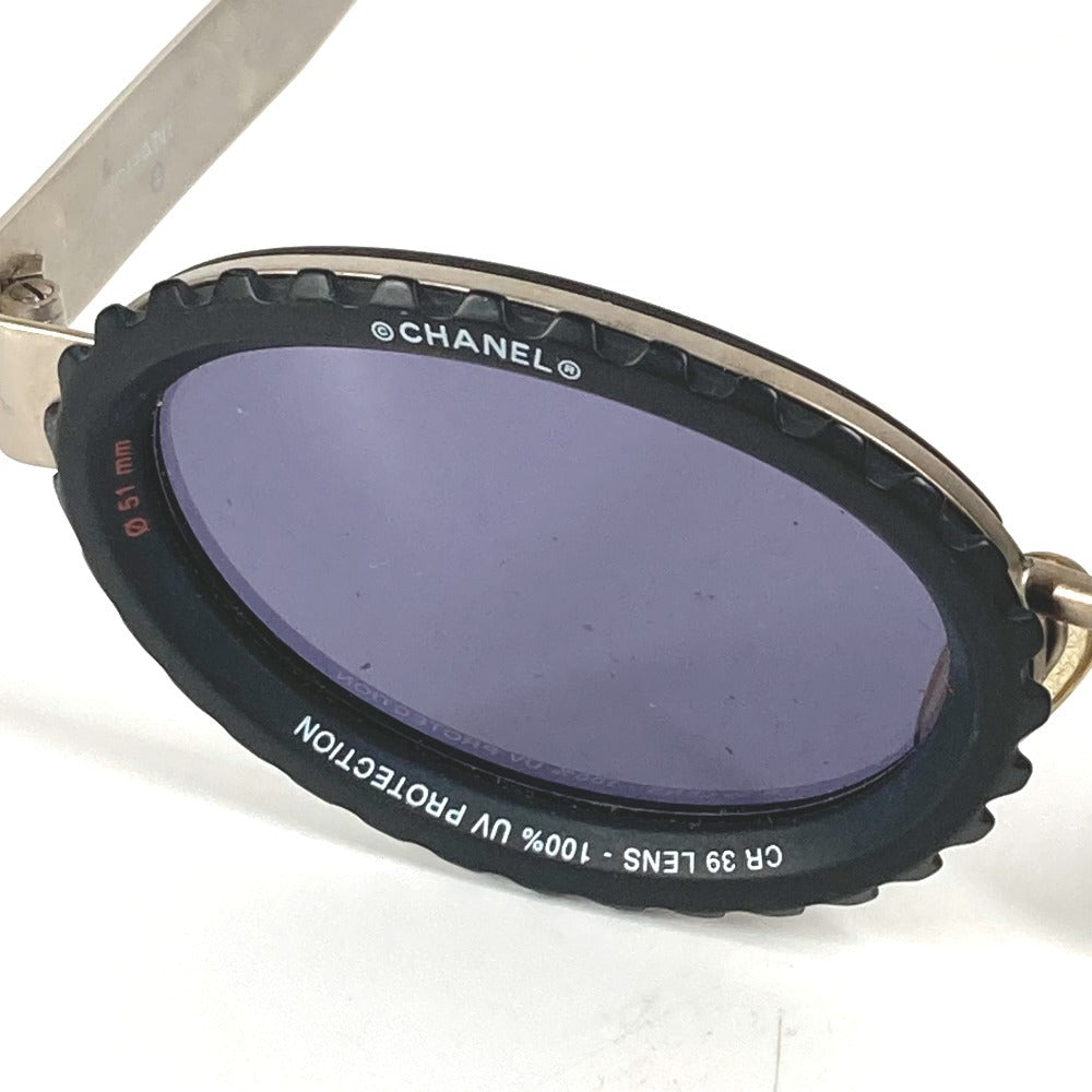 Chanel 10506 90405 Vintage 31 Rue Cambon Camera Lensa Gelas Gelas Gelas Gelas Cermin mata cermin mata hitam logam wanita hitam