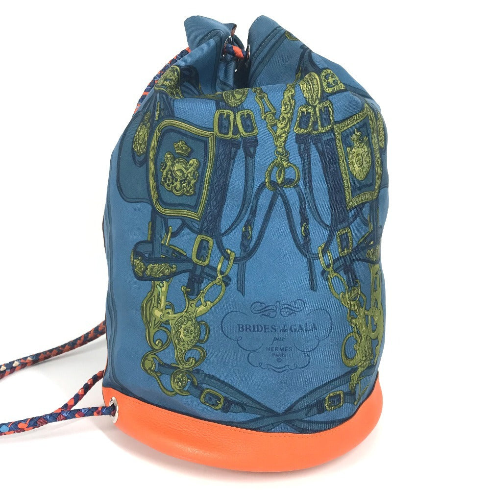 HERMES BRIDES de GALA 22 Soi Cool 22 Soi Cool 22 Drawstring Bag Shoulder Bag Shoulder Bag Silk Ladies Blue