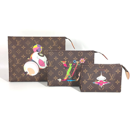 LOUIS VUITTON M13762 Monogram LV×TM Takashi Murakami Murakami Panda Panda Trio Posh Toilette Bag Pouch Second Bag Set of 3 Clutch Bag Monogram Canvas Unisex Multicolor