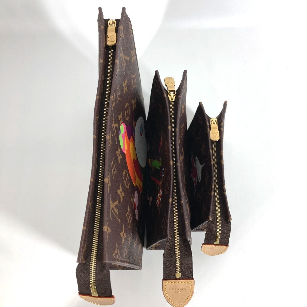 LOUIS VUITTON M13762 モノグラム LV×TM 村上隆 村上パンダ パンダ トリオ･ポッシュ･トワレ カバン ポーチ セカンドバッグ 3つセット クラッチバッグ モノグラムキャンバス ユニセックス マルチカラー
