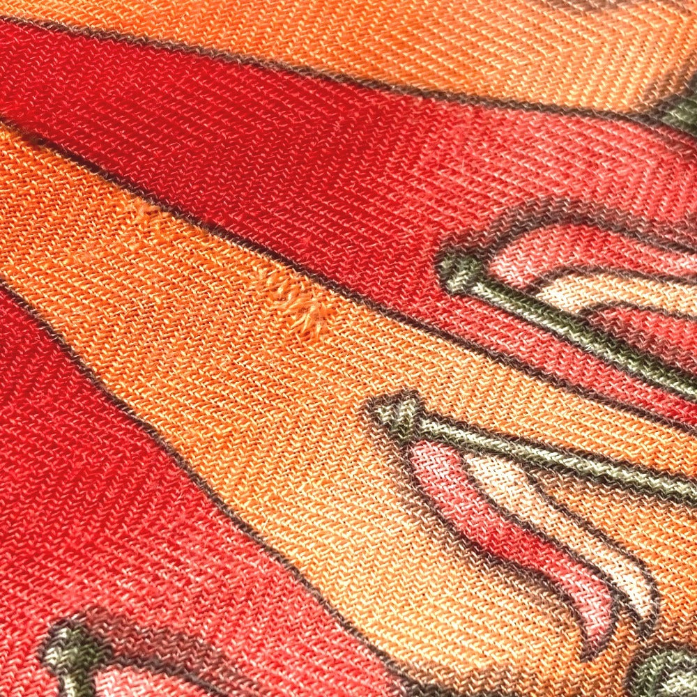 Hermes Luna Park Hiburan Taman Caregean 140 Caregean 140 Selendang Besar Stole Scarf Cashmere Women's Orange