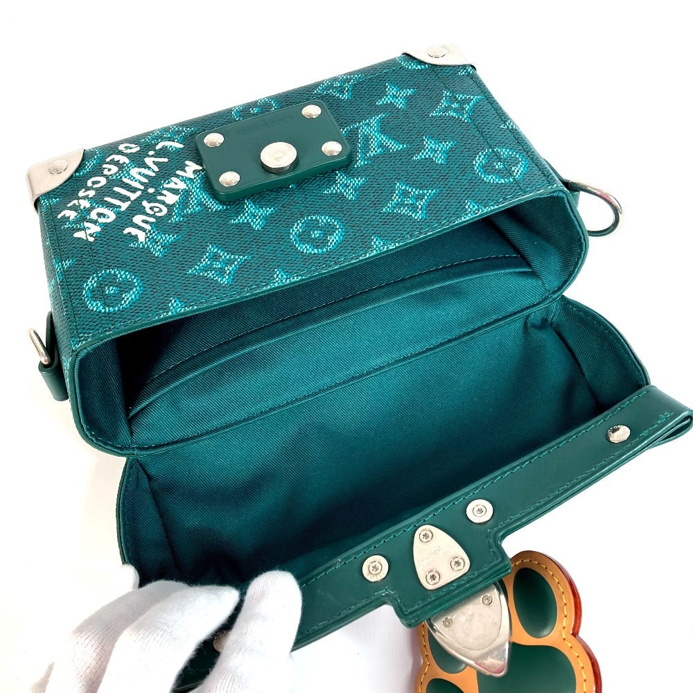 루이비통 M12686 모노그램 헤리티지 퍼렐 윌리엄스 소울 트렁크 개 발 참 백 박스 BOX 핸드백 가죽 남여 그린