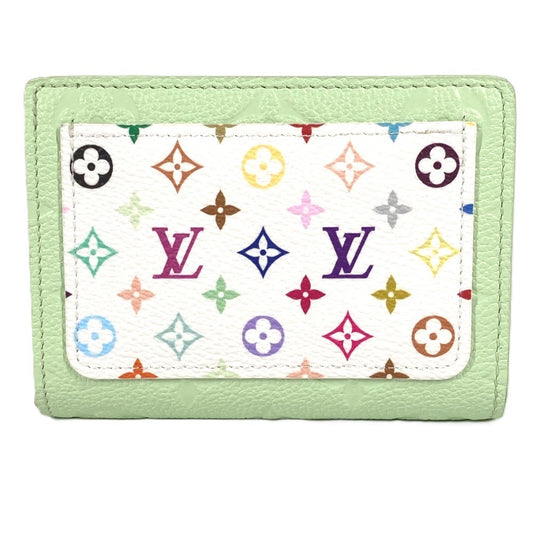 LOUIS VUITTON M13619 Monogram Multicolor LV×TM Takashi Murakami Portefeuille Claire Compact Wallet Wallet Japan Limited Bifold Wallet Monogram Multicolor Canvas Unisex Green Tea Green