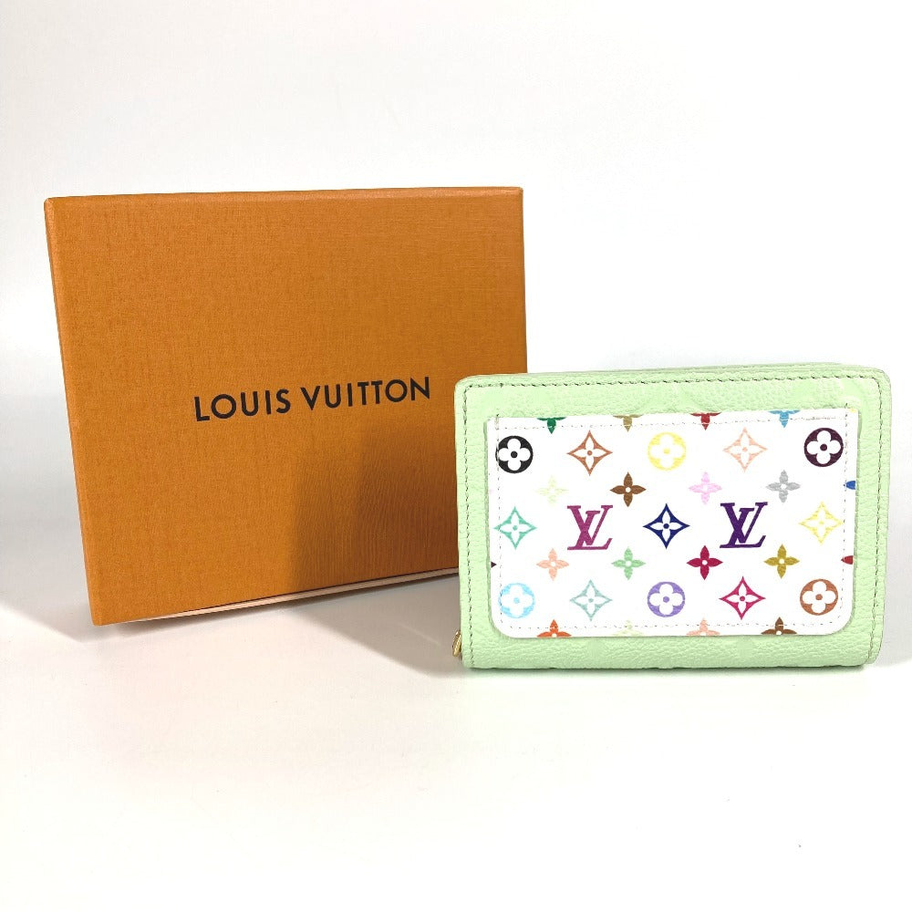 LOUIS VUITTON M13619 モノグラムマルチカラー LV×TM 村上隆 ポルトフォイユ･クレア コンパクトウォレット 財布 日本限定 2つ折り財布 モノグラムマルチカラーキャンバス ユニセックス グリーンティー グリーン