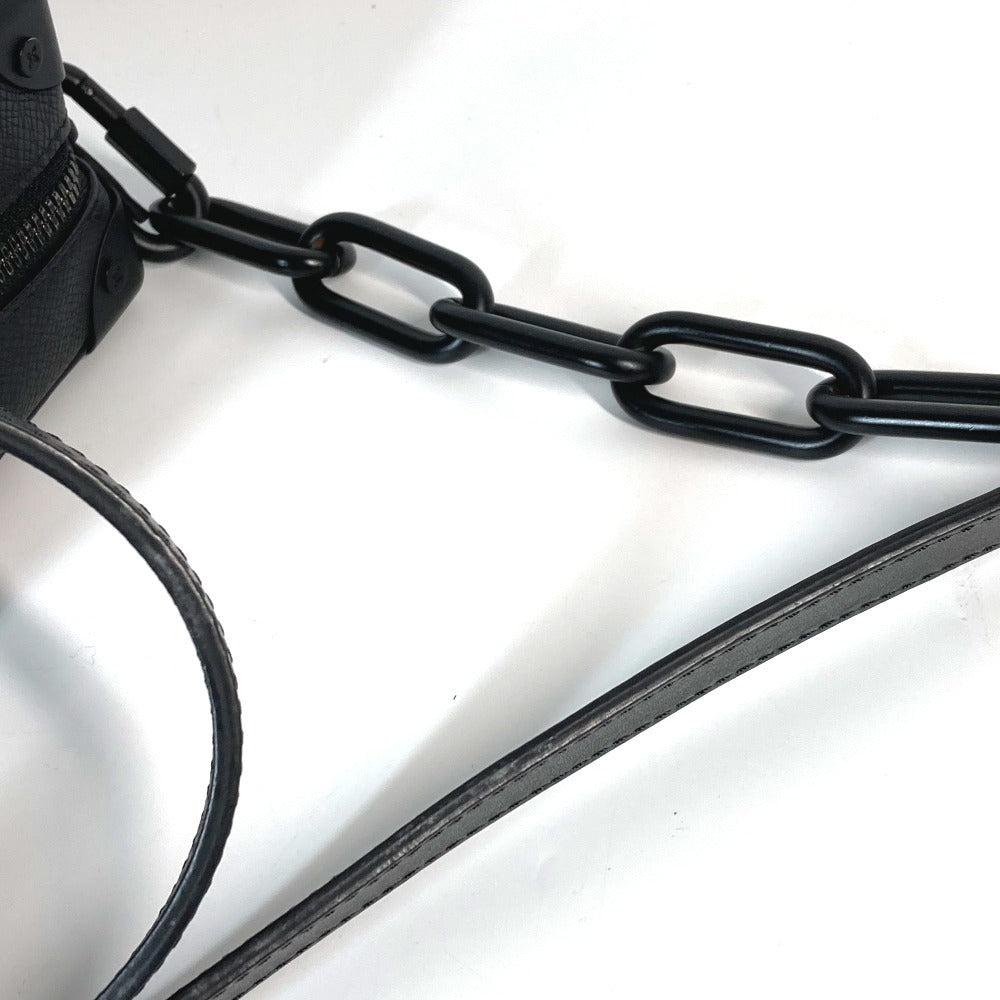 LOUIS VUITTON M30351 Taiga Rainbow Mini Soft Trunk Bag Crossbody Pochette Shoulder Bag Taiga Leather Unisex Black