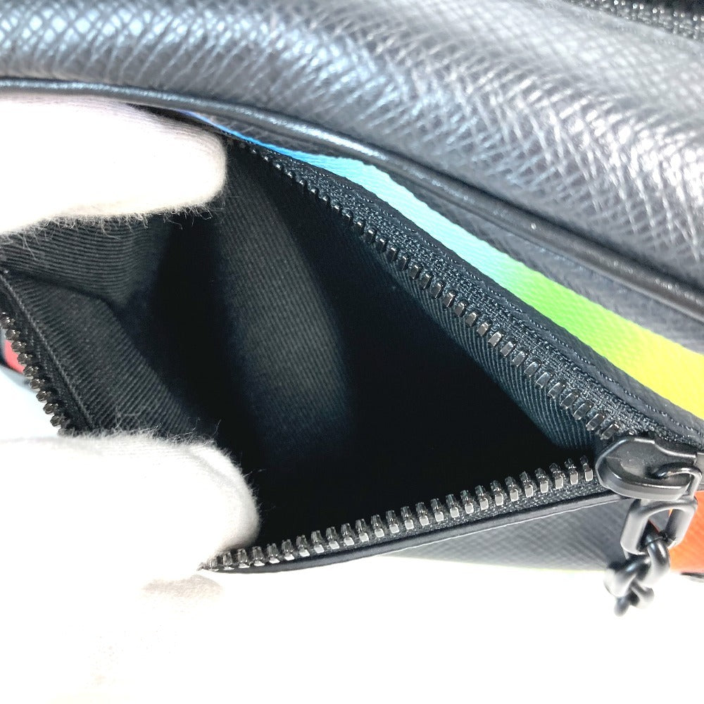 LOUIS VUITTON M30351 Taiga Rainbow Mini Soft Trunk Bag Crossbody Pochette Shoulder Bag Taiga Leather Unisex Black