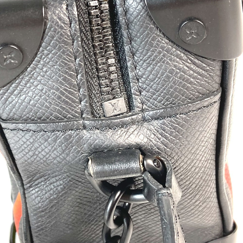 LOUIS VUITTON M30351 Taiga Rainbow Mini Soft Trunk Bag Crossbody Pochette Shoulder Bag Taiga Leather Unisex Black