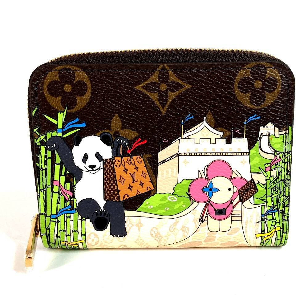 Louis Vuitton M80865 Monogram Vivienne Panda Tembok Besar China Zippy Coin Purse Wallet Compact Compact Coin Purse Round Zipper Coin Case Canvas Unisex Brown