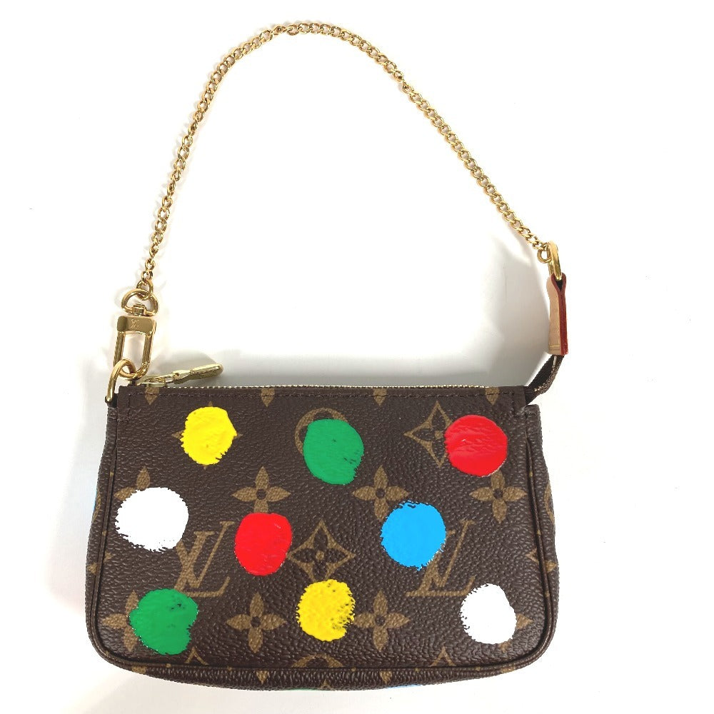 LOUIS VUITTON M81866 Monogram Yayoi Kusama Collaboration LV×YK Mini Pochette Accessoire Bag Chain Accessory Pouch Pouch Handbag Monogram Canvas Women's Brown