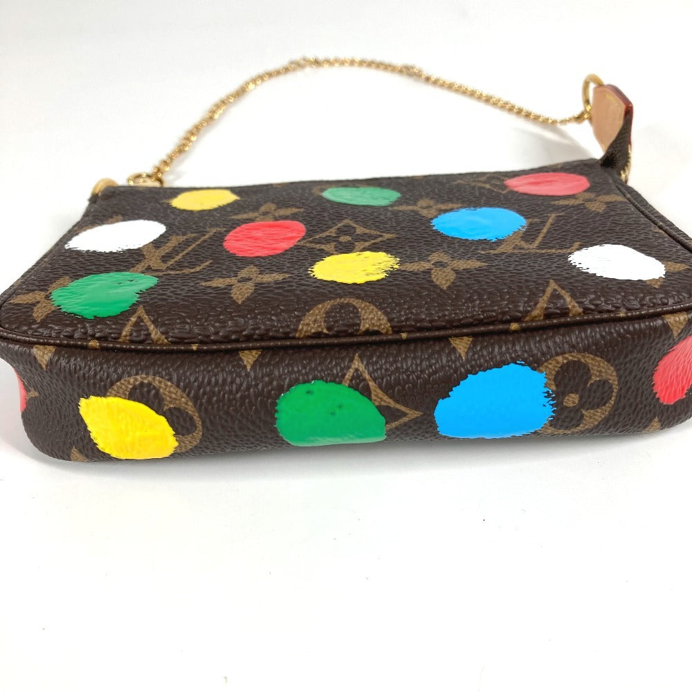 LOUIS VUITTON M81866 Monogram Yayoi Kusama Collaboration LV×YK Mini Pochette Accessoire Bag Chain Accessory Pouch Pouch Handbag Monogram Canvas Women's Brown
