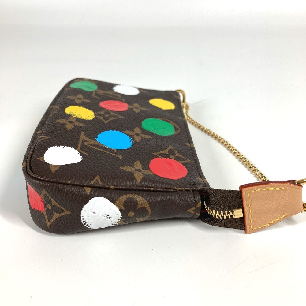 LOUIS VUITTON M81866 Monogram Yayoi Kusama Collaboration LV×YK Mini Pochette Accessoire Bag Chain Accessory Pouch Pouch Handbag Monogram Canvas Women's Brown
