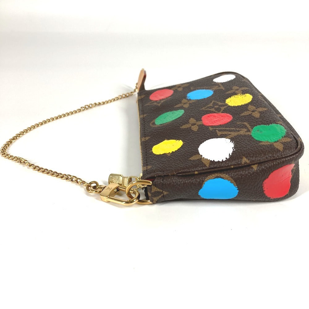 LOUIS VUITTON M81866 Monogram Yayoi Kusama Collaboration LV×YK Mini Pochette Accessoire Bag Chain Accessory Pouch Pouch Handbag Monogram Canvas Women's Brown