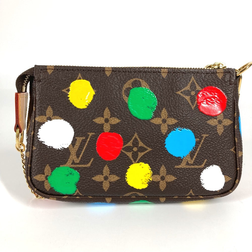 LOUIS VUITTON M81866 Monogram Yayoi Kusama Collaboration LV×YK Mini Pochette Accessoire Bag Chain Accessory Pouch Pouch Handbag Monogram Canvas Women's Brown