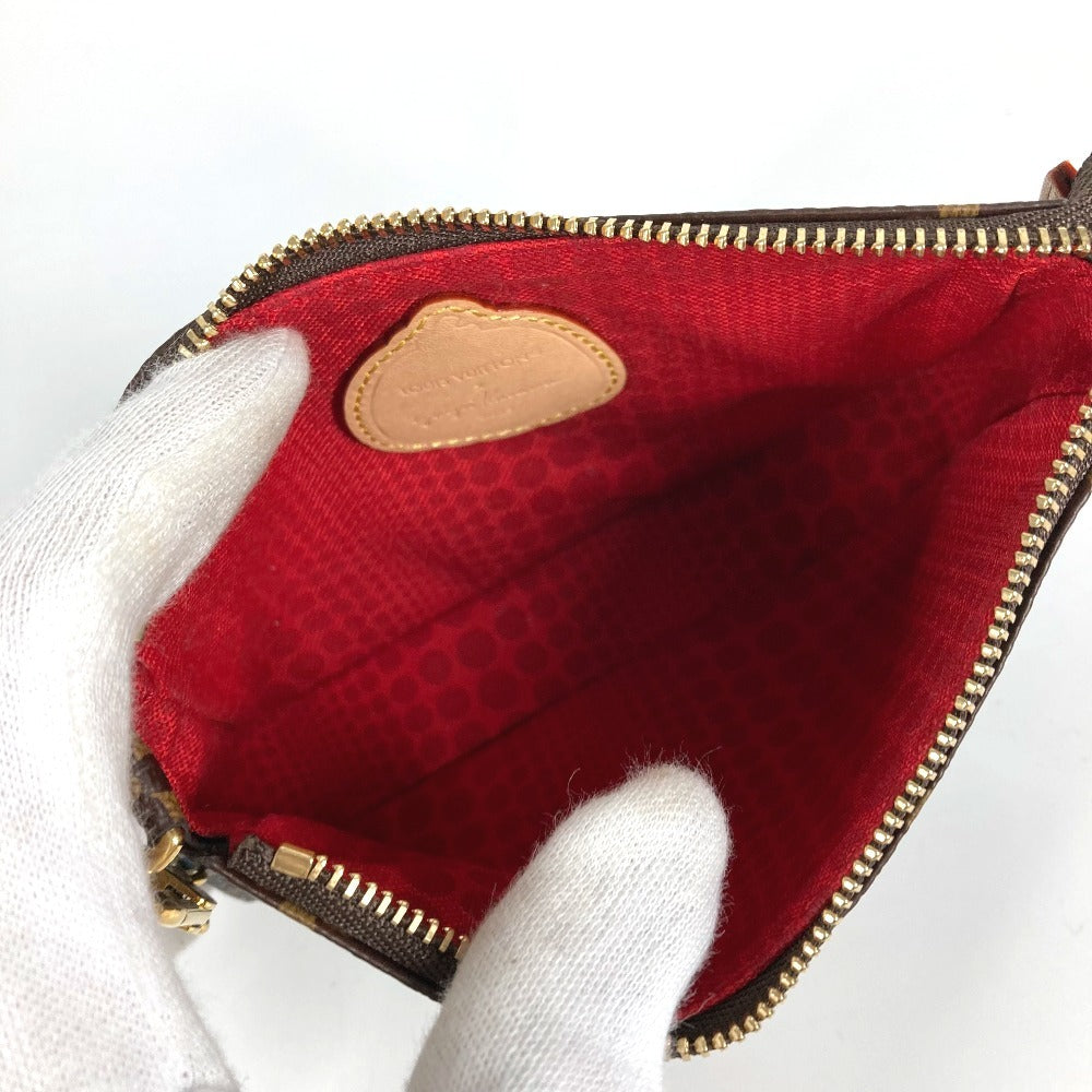 LOUIS VUITTON M81866 Monogram Yayoi Kusama Collaboration LV×YK Mini Pochette Accessoire Bag Chain Accessory Pouch Pouch Handbag Monogram Canvas Women's Brown