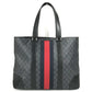 GUCCI 495560 GG Supreme Sherry Line Tote Bag Bag Shoulder Bag GG Supreme Canvas Unisex Black