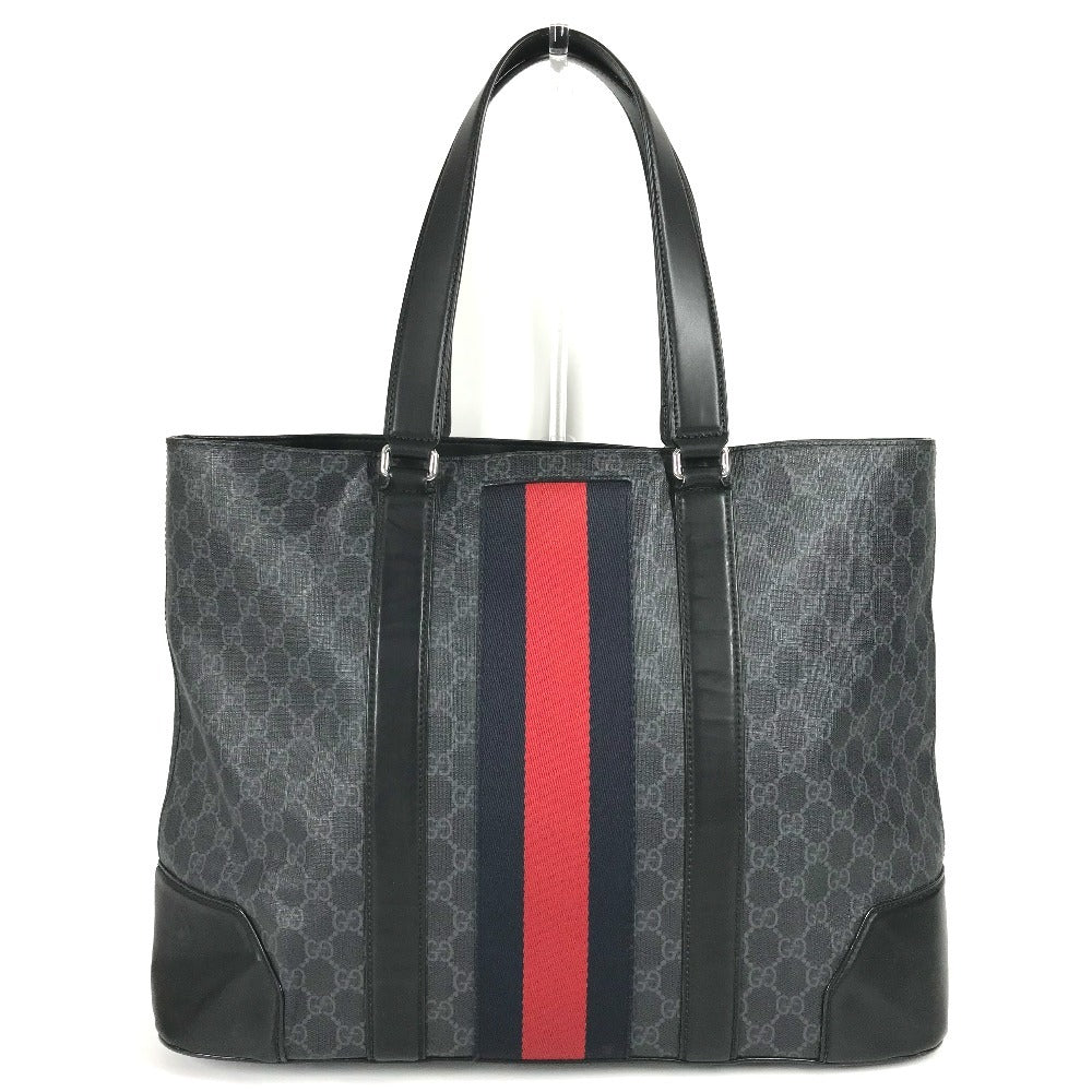 GUCCI 495560 GG Supreme Sherry Line Tote Bag Bag Shoulder Bag GG Supreme Canvas Unisex Black