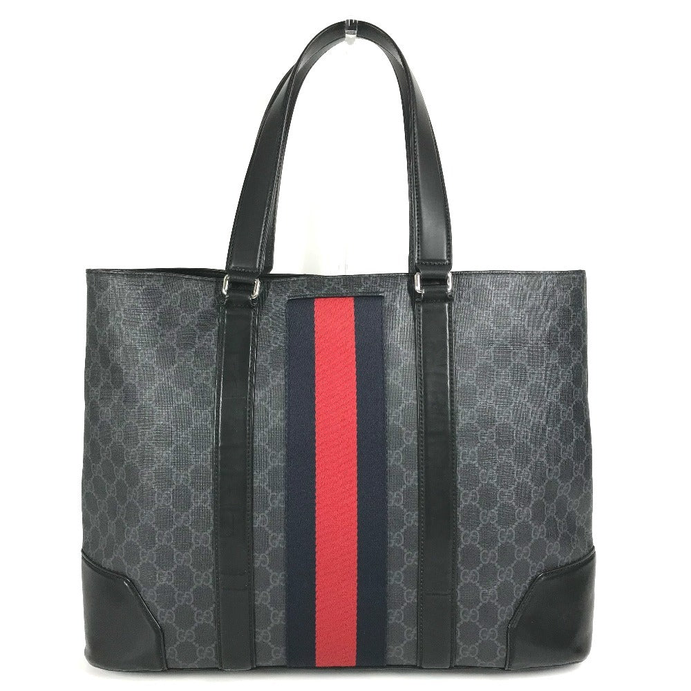 GUCCI 495560 GG Supreme Sherry Line Tote Bag Bag Shoulder Bag GG Supreme Canvas Unisex Black