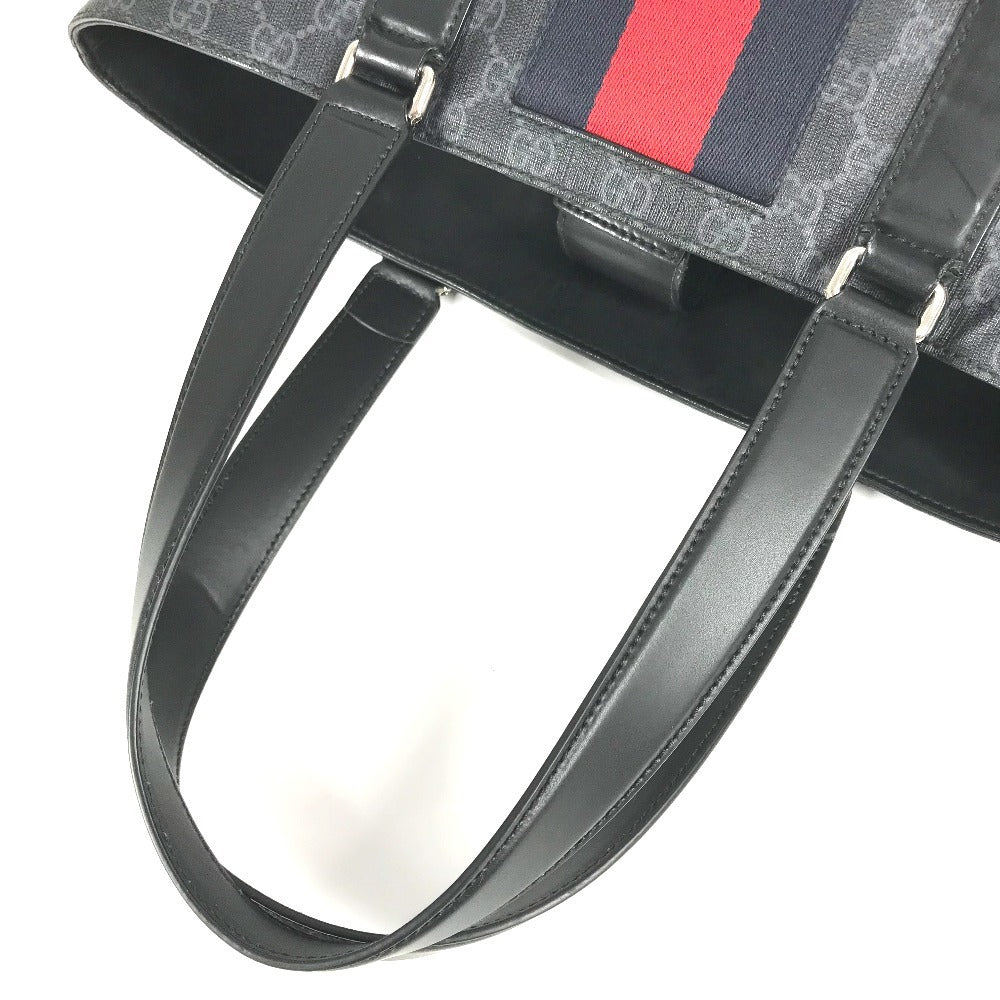 GUCCI 495560 GG Supreme Sherry Line Tote Bag Bag Shoulder Bag GG Supreme Canvas Unisex Black