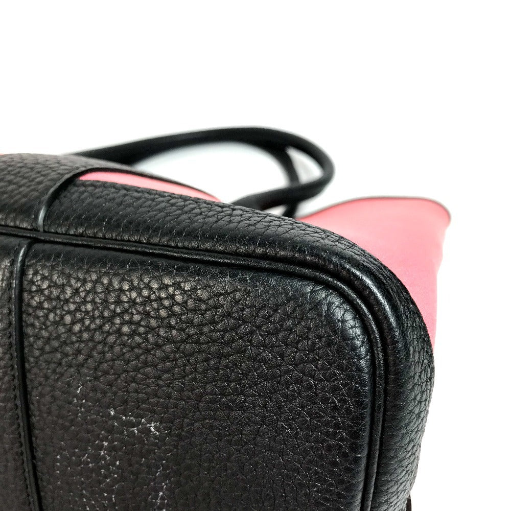 HERMES 가든파티 PM 가든파티 PM 가방 핸드백 바이컬러 숄더백 토트백 Toile Officier 여성용 핑크