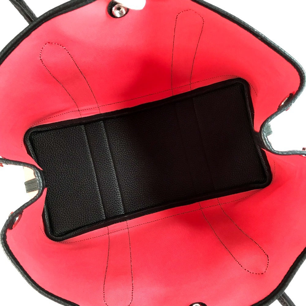 HERMES 가든파티 PM 가든파티 PM 가방 핸드백 바이컬러 숄더백 토트백 Toile Officier 여성용 핑크